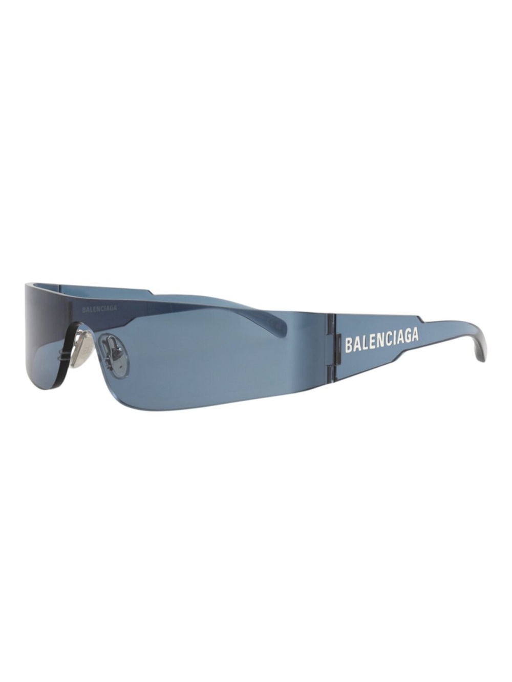 Balenciaga Men's Smoke Blue Shield Sunglasses